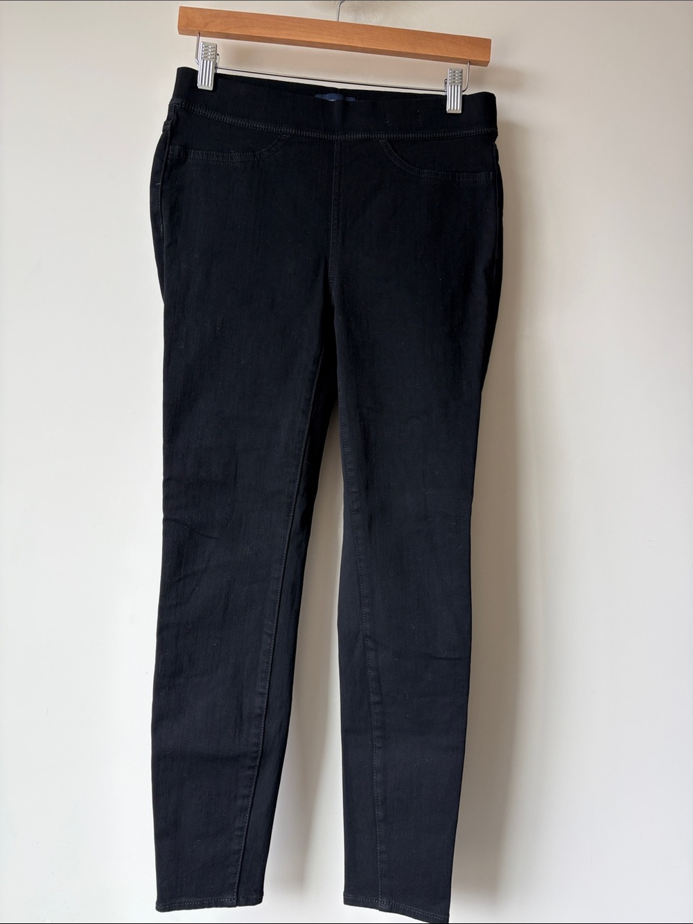 J. CREW Pull-On Toothpick Skinny Jet Black Ankle Jeans - Jeggings Size 28 NWT